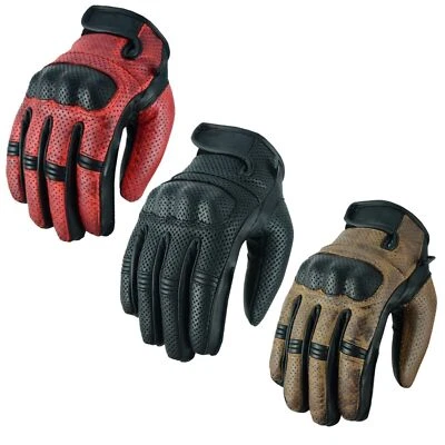 HerrenMotorrad Sommer Handschuhe Leder Motorrad Handschuhe Biker Handschuhe Neu - Bild 1 von 2