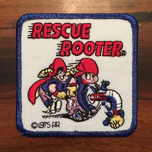 Menge 2 Vintage Rescue Rooter Sanitär bestickt Patch s5 - Bild 1 von 1
