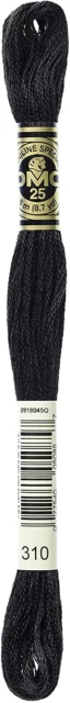 DMC 117-310 Mouline Stranded Cotton Six Strand Embroidery Floss Thread - Black, - Image 1 of 1