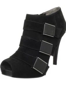 Calvin Klein shoes "Cassie" size 5.5 Open Toe Black Bootie High Spike Heel - Picture 1 of 5