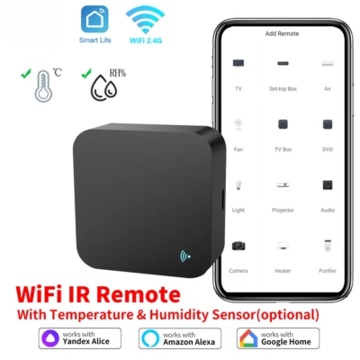 Smart Remote WiFi IR Blaster For TV Air Conditioner Thermometer Hygrometer New - Image 1 of 4