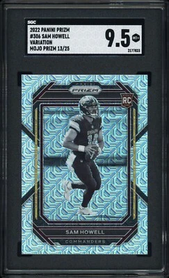 Sam Howell 2022 Panini Prizm #306 Variation Mojo Rookie /25 SGC 9.5 Commanders - Image 1 of 2