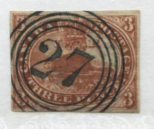 Canada 1852 3d Beaver The Major Re-entry Position 47, Ottawa 4 ring 27 superb - Picture 1 of 1