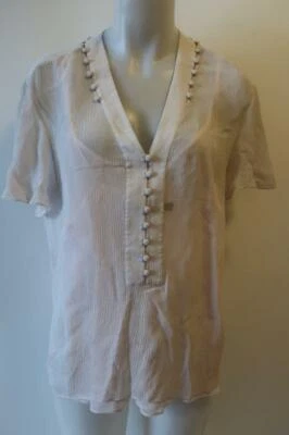 WOMENS MARCHESA VOYAGE CREAM BLUSH 2 PCS SET SILK CAMISOLE & BLOUSE TOP 8 * - Изображение 1 из 4