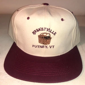 Gorra gorra vintage Snapback Putney VT BasketVille algodón ajustable nueva con etiquetas nos Vermont - Imagen 1 de 7