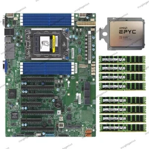 Supermicro H12SSL-i Motherboard + AMD EPYC 7C13 CPU+ Samsung 8x 64GB 2666MHz RAM - Afbeelding 1 van 4