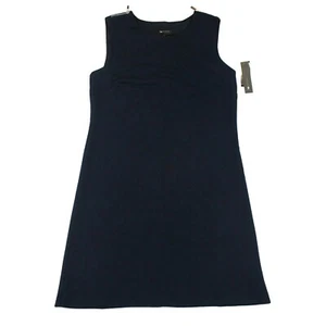 Women's AB Studio Textured Sheath Dress (0345U26) Navy Blue - Size 8 - Picture 1 of 6