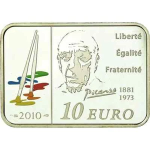 Moneda de plata de 10 euros Francia a prueba - Pablo Picasso 2010 - Imagen 1 de 3