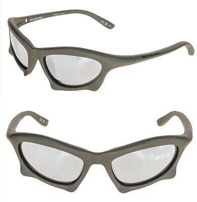 Gafas de sol BALENCIAGA BAT 0229 gris plata espejo 004 moda máscara Demna BB0229S Foto 1 de 4