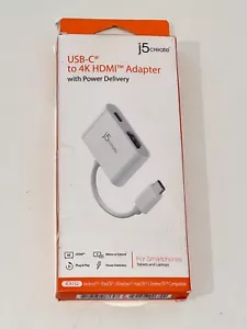 j5Create USB-C to 4K HDMI + Charge Adapter w/ Power Delivery - White - Picture 1 of 2