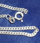  Sterling Silver 16 inch Flat Curb Chain 2 mm 6.4 grams ITALY New Old Stock