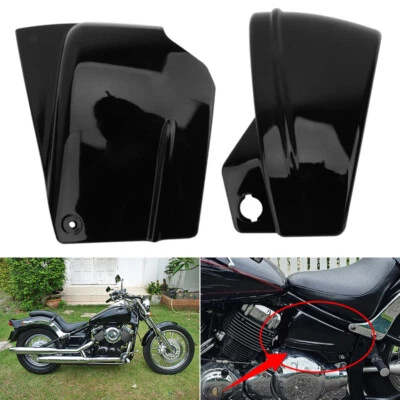 Battery Side Covers For Yamaha V-Star DragStar 650 XVS650 Custom Classic Black - Image 1 of 4