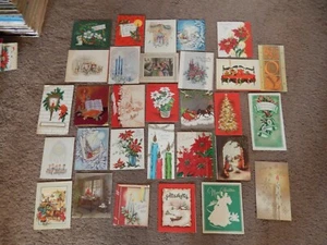 #2, 30 CARTOLINE DI NATALE VINTAGE, FLOCCATE, FUSTELLATE, GLITTER, CANDELE, CORO, AGRIFOGLIO - Foto 1 di 23