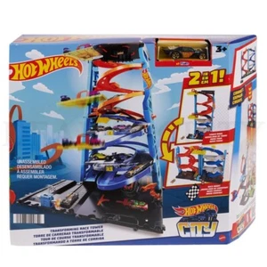 Hot Wheels City Transforming Race Tower Playset Track Set with 1 Toy Car - Picture 1 of 6