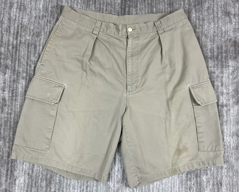 Shorts masculinos Nautica 36W bege carga casual ao ar livre - Imagem 1 de 4