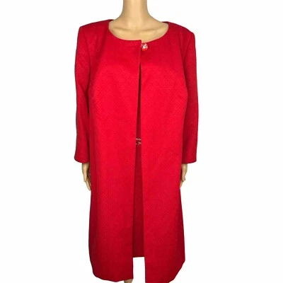 JOHN MEYER Women Polyester Dress Suit Size 20W Collarless Lined Belted 2PC New - Image 1 of 4