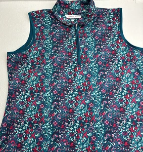 Pebble Beach Dry Luxe Performance Golfkragen Tank Top Damen Large blau rot - Bild 1 von 13
