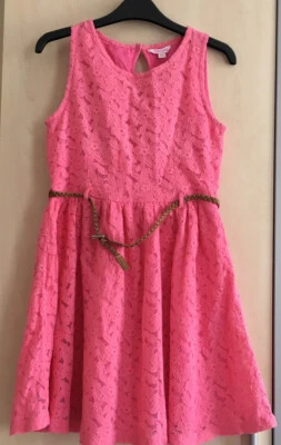 girls miss evie Pink floral Casual dress Age 9 Years Good Condition - Image 1 of 4