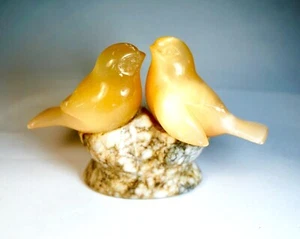 Estatuilla vintage rusa de yeso satinado esparto piedra lunar de selenita - Imagen 1 de 6