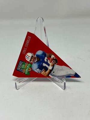 1996 Playoff Football Chris Chandler Felted Pennant Card #100 - Image 1 of 2