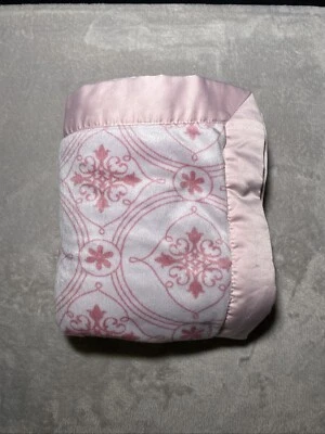 Wendy Bellissimo Blanket Pink White Reversible Faux Fur Sherpa Satin Trim Edge - Image 1 of 4