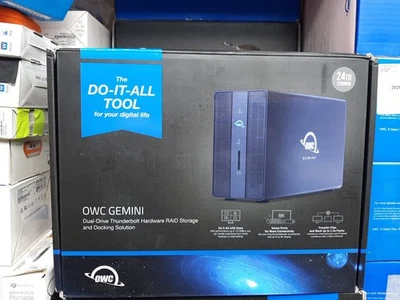 24TB OWC Gemini Thunderbolt (USB-C) Dock and Dual-Drive HDD RAID Storage - Image 1 of 2