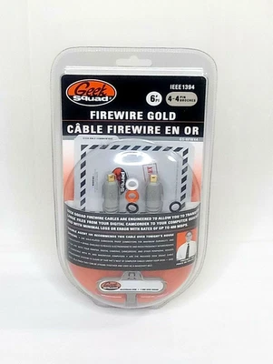 "NEW" Geek Squad Firewire Gold Cable 4-4 Pin GS-6FW64 IEEE 1394  - Image 1 of 2