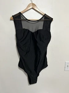 Albion Swimsuit 2XL XXL One Piece Maria Black Sheer - Picture 1 of 4