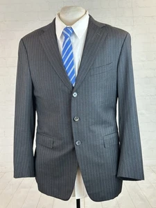 Ermenegildo ZEGNA Switzerland Men's Dark Gray Striped Wool Blazer 42R $3,395 - Picture 1 of 12