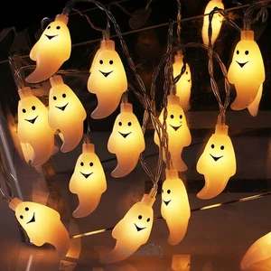 2025 Halloween Ghost Flashing Night Light 20 LED String Lights Party Home Decor - Picture 1 of 15