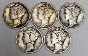Merkur Silber Groschen 5 verschiedene Datumsangaben - Bild 1 von 3