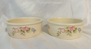 Pfaltzgraff Tea Rose Pet (cane) Set di ciotole - Vintage - Foto 1 di 13