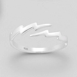 Sterling Silver Adjustable Lightning Ring - Picture 1 of 1