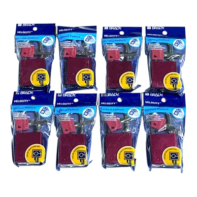 (8) Brady Lock Out Padlocks SDAL-RED-38ST-KD, Keyed Different, Red Aluminum - Image 1 of 3