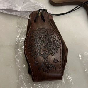 Marsupio medievale ecopelle portatile con coulisse design borsa dadi cosplay - Foto 1 di 2