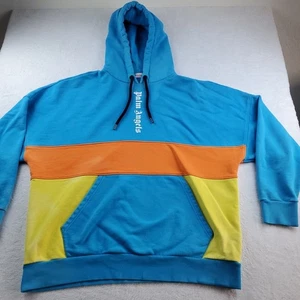Palm Angels Hoodie Spell Out Pullover Double Print Fluro Gr. XL Herren blau ora - Bild 1 von 24