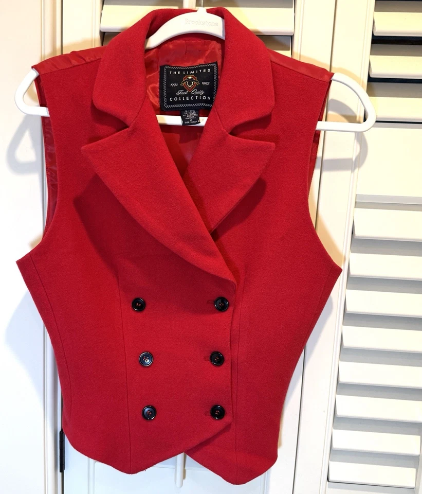 Chaleco Rojo De Colección The Limited Collection Mujer Lana Cachemira Nylon Mezcla Talla M Foto 1 de 4