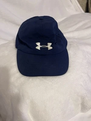 Women’s Navy Blue Underarmour hat with white logo  - Image 1 of 4