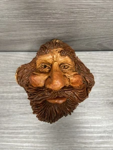 Vintage Rick Albee bärtiger Mann Holz Harz Schmuckschatulle Schnupftabak Handarbeit Gesicht Kurios '89 - Bild 1 von 10