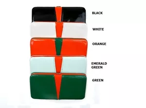 NUEVO 7"X3.6" BRILLANTE PATRÓN CORTE EN V MUJER CLUTCH MARCO CARTERA, VARIOS COLORES WOW - Imagen 1 de 3