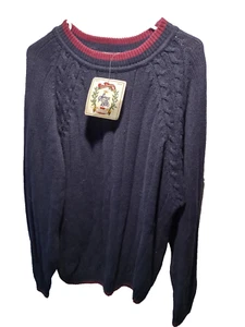 NWT Sears Roebuck & Co Men's Vintage Sweater Size XL BLUE Cotton Blend H16 - Picture 1 of 6
