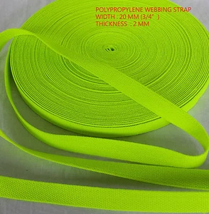High Visibility Reflective 20mm Polypropylene Webbing Straps fluorescent Yellow - Picture 1 of 2