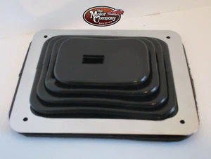HURST B&M STYLE RUBBER SHIFTER BOOT W/CHROME PLATE 5 1/4"X6 3/8" UNIVERSAL #9630 - Picture 1 of 6
