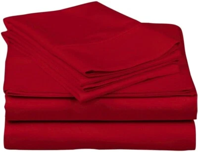 1000 TC EGYPTIAN COTTON RED SOLID RV CAMPER & BUNK BED SHEET SET ALL SIZES - Image 1 of 4