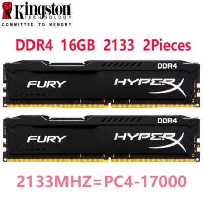  FURY DDR4 32GB (16GBX2) 2133MHz PC4-17000 Desktop RAM Memory DIMM 288pin - Image 1 of 4