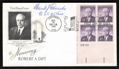 “Governor and Senator of Ohio” Frank J. Lausche Signed FDC Envelope Autograph - Image 1 of 2