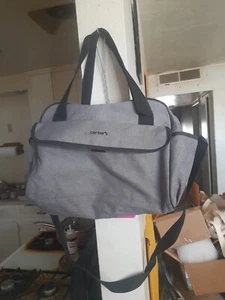 Carter’s Essence Gray Rainfall Diaper Bag Tote Large Clean Pockets  - Picture 1 of 3