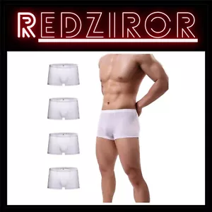 Breathable Men's Silk Boxer Briefs - Lightweight Seamless Trunks for Comfort - Picture 1 of 6