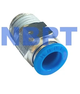 One Touch Push in to connect fitting  PC3/8-N03, male 3/8 OD Straight. 5 pcs - Picture 1 of 3