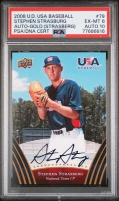 Stephen Strasberg 2008 UD USA Baseball Gold Auto PSA 6/10 Auto #79 137/175 - Image 1 of 2